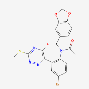 7-acetyl-6-(1,3-benzodioxol-5-yl)-10-bromo-3-(methylthio)-6,7-dihydro[1,2,4]triazino[5,6-d][3,1]benzoxazepine