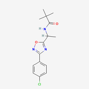 N-{1-[3-(4-chlorophenyl)-1,2,4-oxadiazol-5-yl]ethyl}-2,2-dimethylpropanamide