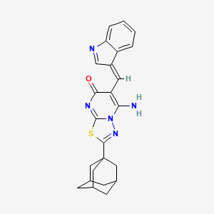 2-(1-adamantyl)-5-amino-6-[(Z)-indol-3-ylidenemethyl]-[1,3,4]thiadiazolo[3,2-a]pyrimidin-7-one