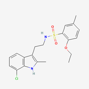 molecular formula C20H23ClN2O3S B5406187 N-[2-(7-chloro-2-methyl-1H-indol-3-yl)ethyl]-2-ethoxy-5-methylbenzenesulfonamide 