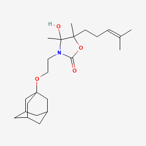 molecular formula C23H37NO4 B5406238 3-[2-(ADAMANTAN-1-YLOXY)ETHYL]-4-HYDROXY-4,5-DIMETHYL-5-(4-METHYLPENT-3-EN-1-YL)-1,3-OXAZOLIDIN-2-ONE 