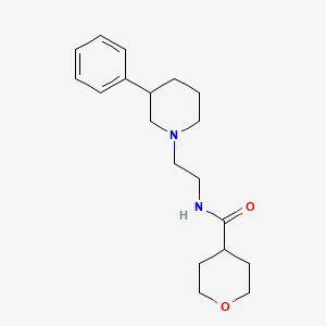 N-[2-(3-phenylpiperidin-1-yl)ethyl]tetrahydro-2H-pyran-4-carboxamide