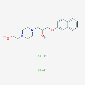 molecular formula C19H28Cl2N2O3 B540628 1-[4-(2-Hydroxyethyl)piperazin-1-yl]-3-(naphthalen-2-yloxy)propan-2-ol dihydrochloride 