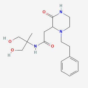 N-[2-hydroxy-1-(hydroxymethyl)-1-methylethyl]-2-[3-oxo-1-(2-phenylethyl)-2-piperazinyl]acetamide