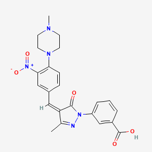 3-[(4Z)-3-METHYL-4-{[4-(4-METHYLPIPERAZIN-1-YL)-3-NITROPHENYL]METHYLIDENE}-5-OXO-4,5-DIHYDRO-1H-PYRAZOL-1-YL]BENZOIC ACID