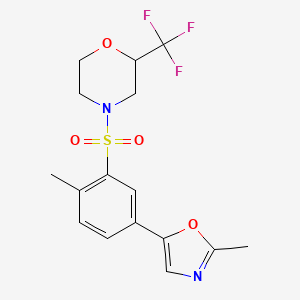 4-{[2-methyl-5-(2-methyl-1,3-oxazol-5-yl)phenyl]sulfonyl}-2-(trifluoromethyl)morpholine