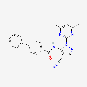 molecular formula C23H18N6O B5406889 N-[4-CYANO-1-(4,6-DIMETHYLPYRIMIDIN-2-YL)-1H-PYRAZOL-5-YL]-[1,1'-BIPHENYL]-4-CARBOXAMIDE 