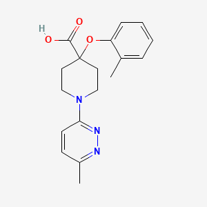 4-(2-methylphenoxy)-1-(6-methylpyridazin-3-yl)piperidine-4-carboxylic acid