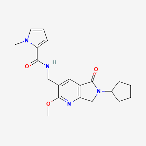 N-[(6-cyclopentyl-2-methoxy-5-oxo-6,7-dihydro-5H-pyrrolo[3,4-b]pyridin-3-yl)methyl]-1-methyl-1H-pyrrole-2-carboxamide