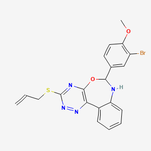 molecular formula C20H17BrN4O2S B5406922 6-(3-Bromo-4-methoxyphenyl)-3-prop-2-enylsulfanyl-6,7-dihydro-[1,2,4]triazino[5,6-d][3,1]benzoxazepine 