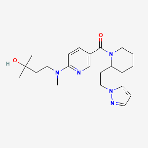 2-methyl-4-{methyl[5-({2-[2-(1H-pyrazol-1-yl)ethyl]piperidin-1-yl}carbonyl)pyridin-2-yl]amino}butan-2-ol