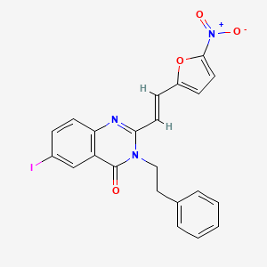 6-iodo-2-[2-(5-nitro-2-furyl)vinyl]-3-(2-phenylethyl)-4(3H)-quinazolinone