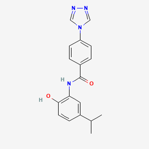 molecular formula C18H18N4O2 B5407044 N-(2-hydroxy-5-propan-2-ylphenyl)-4-(1,2,4-triazol-4-yl)benzamide 