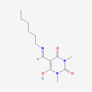 molecular formula C13H21N3O3 B5407065 5-Hexylaminomethylene-1,3-dimethyl-pyrimidine-2,4,6-trione CAS No. 5311-65-9