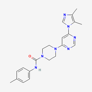 molecular formula C21H25N7O B5407121 4-[6-(4,5-dimethyl-1H-imidazol-1-yl)-4-pyrimidinyl]-N-(4-methylphenyl)-1-piperazinecarboxamide 