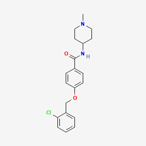 molecular formula C20H23ClN2O2 B5407162 4-[(2-chlorobenzyl)oxy]-N-(1-methyl-4-piperidinyl)benzamide 