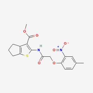 molecular formula C18H18N2O6S B5407205 methyl 2-{[(4-methyl-2-nitrophenoxy)acetyl]amino}-5,6-dihydro-4H-cyclopenta[b]thiophene-3-carboxylate 