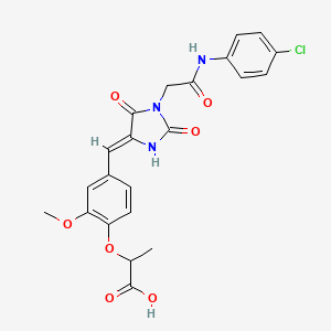 2-{4-[(1-{2-[(4-chlorophenyl)amino]-2-oxoethyl}-2,5-dioxo-4-imidazolidinylidene)methyl]-2-methoxyphenoxy}propanoic acid