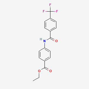 molecular formula C17H14F3NO3 B5407307 ETHYL 4-[4-(TRIFLUOROMETHYL)BENZAMIDO]BENZOATE 