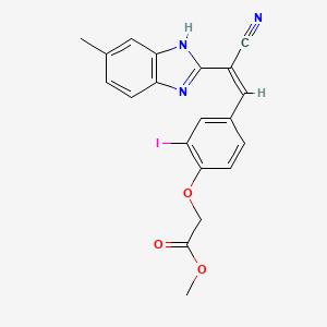 molecular formula C20H16IN3O3 B5407413 methyl 2-[4-[(Z)-2-cyano-2-(6-methyl-1H-benzimidazol-2-yl)ethenyl]-2-iodophenoxy]acetate 