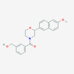 molecular formula C23H23NO4 B5407439 (3-{[2-(6-methoxy-2-naphthyl)morpholin-4-yl]carbonyl}phenyl)methanol 