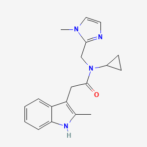 N-cyclopropyl-N-[(1-methyl-1H-imidazol-2-yl)methyl]-2-(2-methyl-1H-indol-3-yl)acetamide