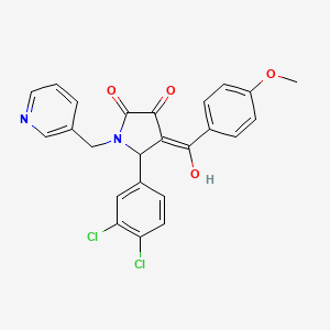 molecular formula C24H18Cl2N2O4 B5407550 5-(3,4-dichlorophenyl)-3-hydroxy-4-(4-methoxybenzoyl)-1-[(pyridin-3-yl)methyl]-2,5-dihydro-1H-pyrrol-2-one 