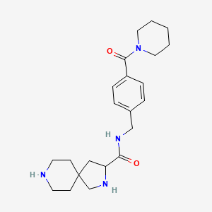 molecular formula C22H32N4O2 B5407580 N-[4-(1-piperidinylcarbonyl)benzyl]-2,8-diazaspiro[4.5]decane-3-carboxamide dihydrochloride 