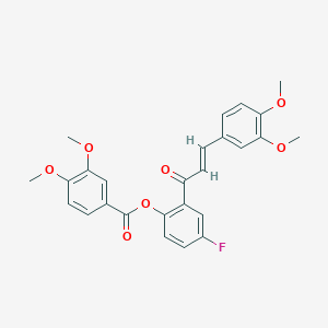 molecular formula C26H23FO7 B5407583 2-[3-(3,4-dimethoxyphenyl)acryloyl]-4-fluorophenyl 3,4-dimethoxybenzoate 