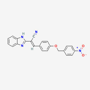 molecular formula C23H16N4O3 B5407600 (2E)-2-(1H-benzimidazol-2-yl)-3-{4-[(4-nitrobenzyl)oxy]phenyl}prop-2-enenitrile 