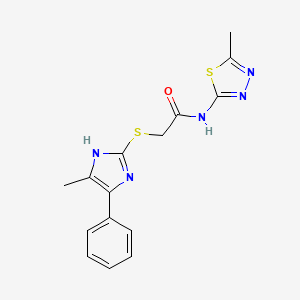 2-[(4-methyl-5-phenyl-1H-imidazol-2-yl)sulfanyl]-N-(5-methyl-1,3,4-thiadiazol-2-yl)acetamide