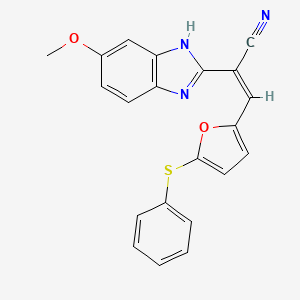 (Z)-2-(6-methoxy-1H-benzimidazol-2-yl)-3-(5-phenylsulfanylfuran-2-yl)prop-2-enenitrile