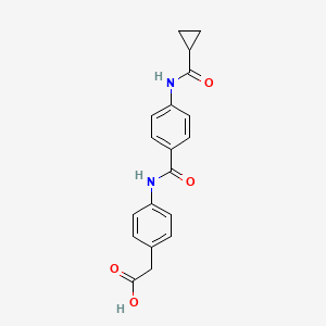 [4-({4-[(cyclopropylcarbonyl)amino]benzoyl}amino)phenyl]acetic acid