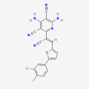 2,4-diamino-6-[(Z)-2-[5-(3-chloro-4-methylphenyl)furan-2-yl]-1-cyanoethenyl]pyridine-3,5-dicarbonitrile