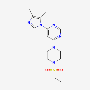 molecular formula C15H22N6O2S B5407829 4-(4,5-dimethyl-1H-imidazol-1-yl)-6-[4-(ethylsulfonyl)-1-piperazinyl]pyrimidine 