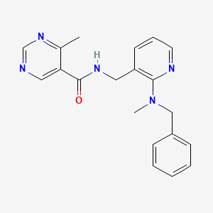 molecular formula C20H21N5O B5407959 N-({2-[benzyl(methyl)amino]pyridin-3-yl}methyl)-4-methylpyrimidine-5-carboxamide 