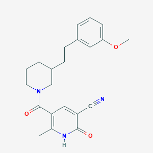 molecular formula C22H25N3O3 B5408147 5-({3-[2-(3-methoxyphenyl)ethyl]-1-piperidinyl}carbonyl)-6-methyl-2-oxo-1,2-dihydro-3-pyridinecarbonitrile 