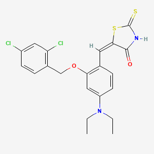 (5E)-5-({2-[(2,4-DICHLOROPHENYL)METHOXY]-4-(DIETHYLAMINO)PHENYL}METHYLIDENE)-2-SULFANYLIDENE-1,3-THIAZOLIDIN-4-ONE