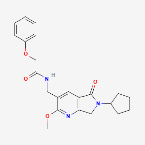 N-[(6-cyclopentyl-2-methoxy-5-oxo-6,7-dihydro-5H-pyrrolo[3,4-b]pyridin-3-yl)methyl]-2-phenoxyacetamide