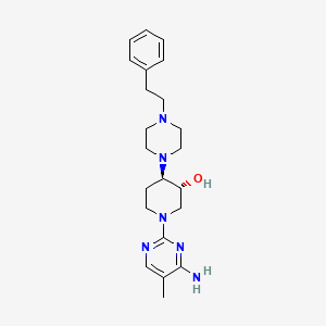 (3R,4R)-1-(4-amino-5-methylpyrimidin-2-yl)-4-[4-(2-phenylethyl)piperazin-1-yl]piperidin-3-ol