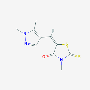 5-[(E)-1-(1,5-DIMETHYL-1H-PYRAZOL-4-YL)METHYLIDENE]-3-METHYL-2-THIOXO-1,3-THIAZOLAN-4-ONE