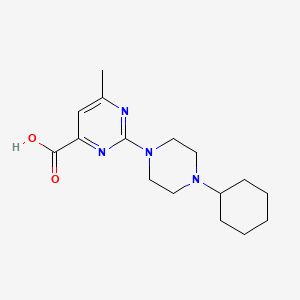 2-(4-cyclohexyl-1-piperazinyl)-6-methyl-4-pyrimidinecarboxylic acid