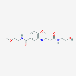 3-{2-[(2-hydroxyethyl)amino]-2-oxoethyl}-N-(2-methoxyethyl)-4-methyl-3,4-dihydro-2H-1,4-benzoxazine-6-carboxamide