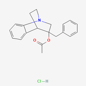 (9-Benzyl-1-azatricyclo[6.2.2.02,7]dodeca-2,4,6-trien-9-yl) acetate;hydrochloride