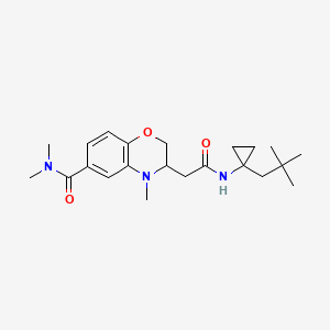 3-(2-{[1-(2,2-dimethylpropyl)cyclopropyl]amino}-2-oxoethyl)-N,N,4-trimethyl-3,4-dihydro-2H-1,4-benzoxazine-6-carboxamide