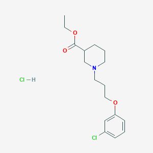 Ethyl 1-[3-(3-chlorophenoxy)propyl]piperidine-3-carboxylate;hydrochloride