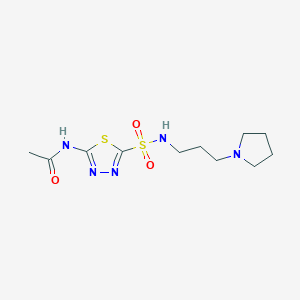 N-[5-({[3-(1-pyrrolidinyl)propyl]amino}sulfonyl)-1,3,4-thiadiazol-2-yl]acetamide