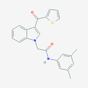 molecular formula C23H20N2O2S B540980 N-(3,5-二甲基苯基)-2-[3-(噻吩-2-基羰基)-1H-吲哚-1-基]乙酰胺 