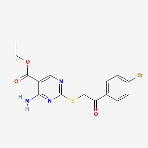 ethyl 2-{[2-(4-bromophenyl)-2-oxoethyl]thio}-4-imino-1,4-dihydro-5-pyrimidinecarboxylate