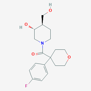 [4-(4-fluorophenyl)oxan-4-yl]-[(3R,4R)-3-hydroxy-4-(hydroxymethyl)piperidin-1-yl]methanone